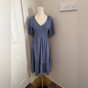 Chic Blue Midi Dress